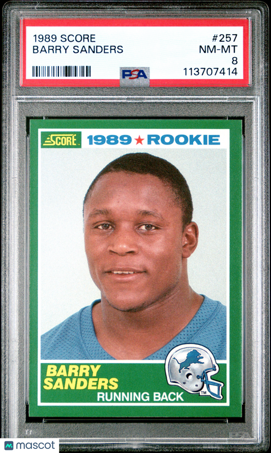 1989 Score Football Barry Sanders #257 PSA 8