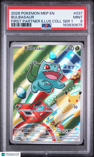 2026 Pokemon—Bulbasaur #037 Mega Evolution Promo—Black Star Promo Holo PSA 9