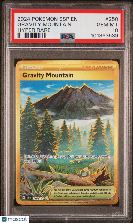 Gravity Mountain 2024 Pokemon SSP EN-Surging Sparks #250 Hyper Rare PSA 10