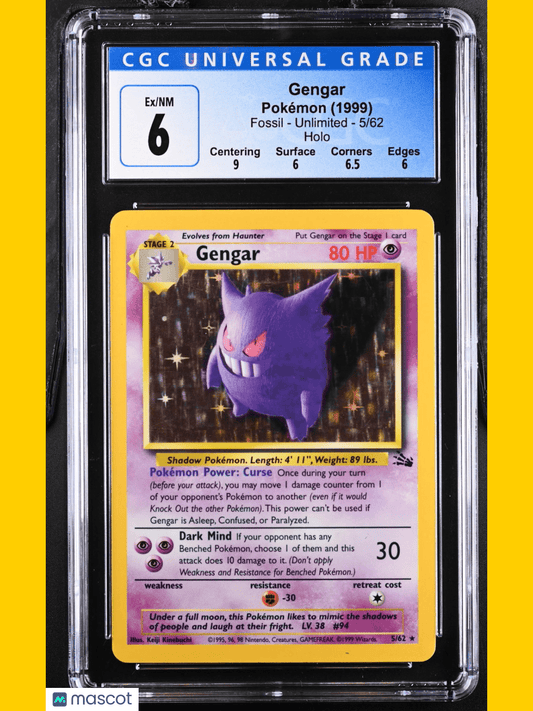 Pokémon Gengar 1999 Pokémon Fossil #5/62 English CGC 6