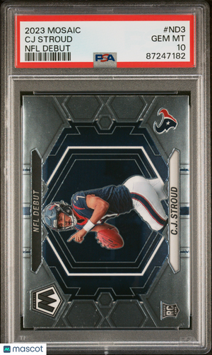 2023 Panini Mosaic NFL Debut Football—CJ Stroud #ND3 —PSA 10