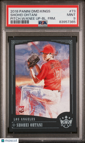 2018 Panini Diamond Kings—Shohei Ohtani #73 Pitch. W/ Knee Up BL. FRM.—PSA 9