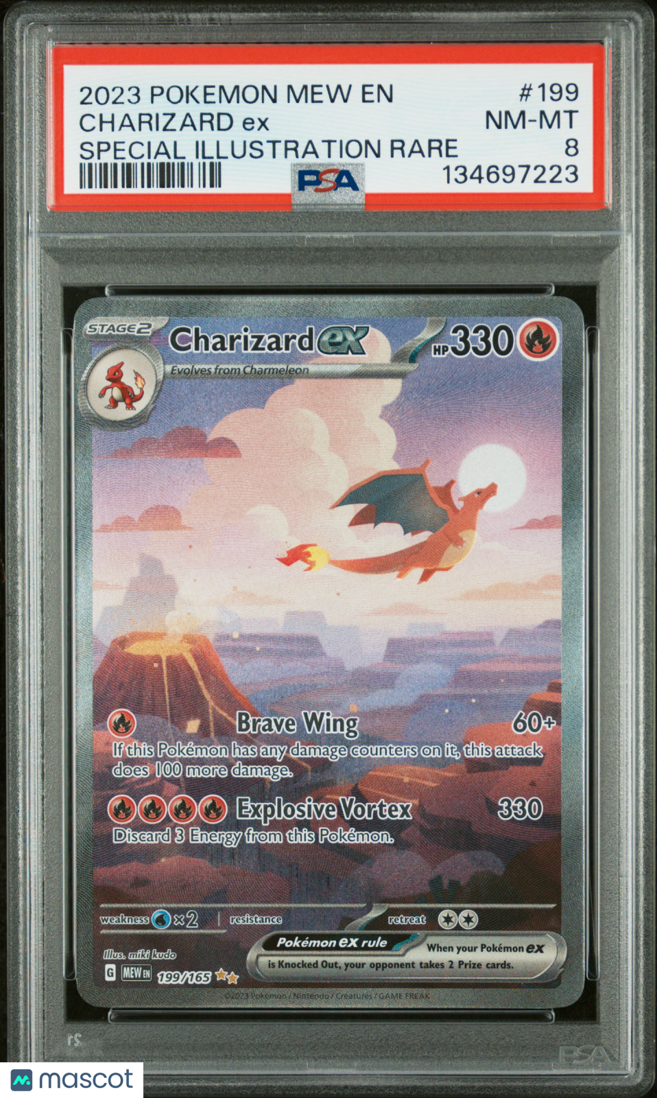2023 Pokemon—Charizard ex #199 Scarlet & Violet 151—SIR Holo PSA 8