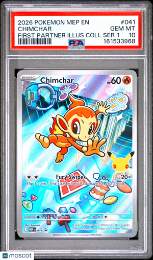 2026 Pokemon—Chimchar #41 Mega Evolution Promo—Black Star Promo Holo PSA 10