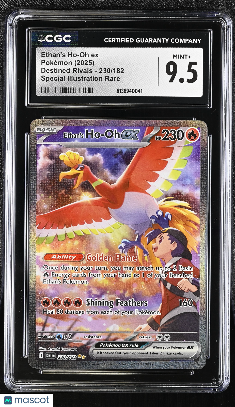 2025 Pokemon—Ethan's Ho-Oh ex #230 Destined Rivals—SIR Holo CGC 9.5