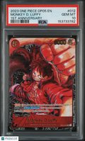 2023 One Piece CCG—Monkey D. Luffy (Alternate Art) #012 OP05—SR Foil PSA 10