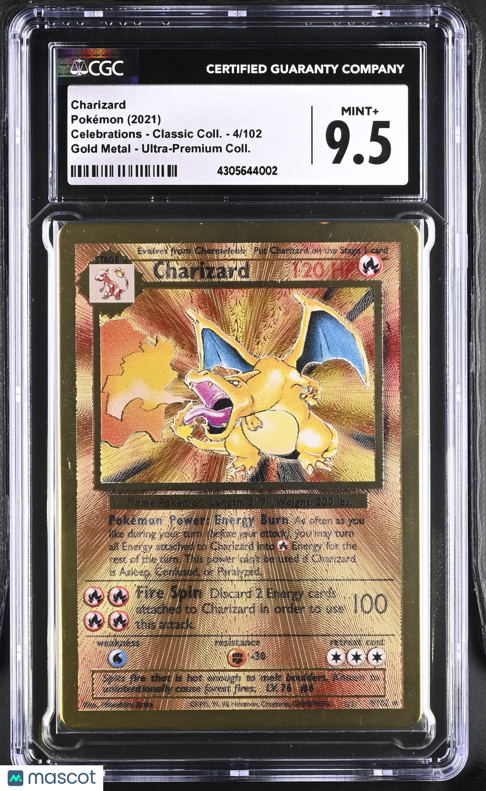 2021 Pokemon—Charizard #4 Celebrations: Classic Collection—Gold Metal CGC 9.5