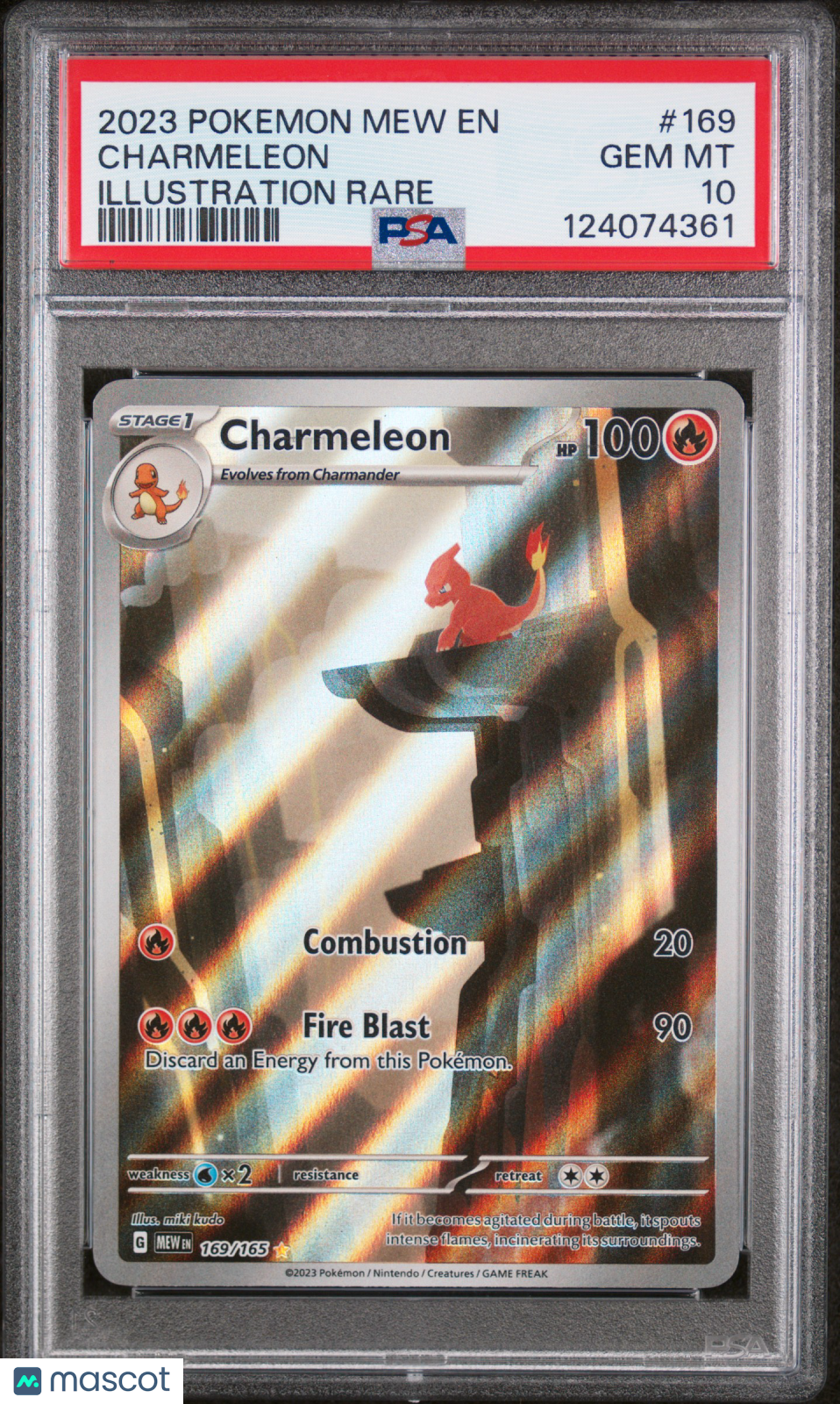 2023 Pokemon TCG—Charmeleon #169 Scarlet & Violet 151—IR Foil PSA 10