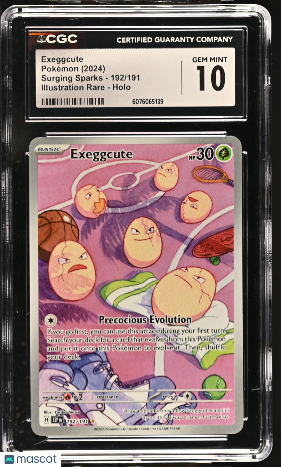 2024 Pokemon—Exeggcute #192/191 Surging Sparks—Illustration Rare Foil CGC 10
