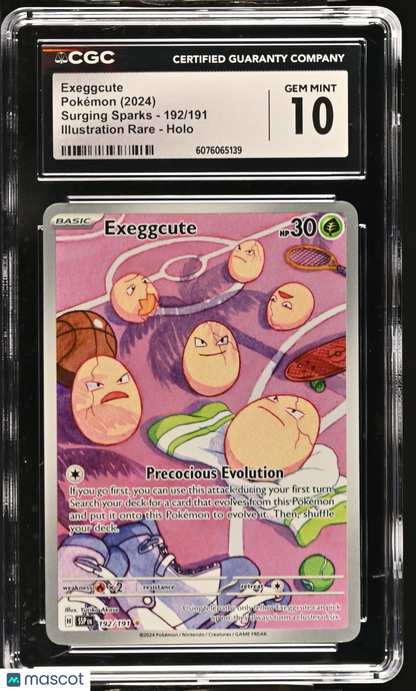 2024 Pokemon—Exeggcute #192/191 Surging Sparks—Illustration Rare Foil CGC 10