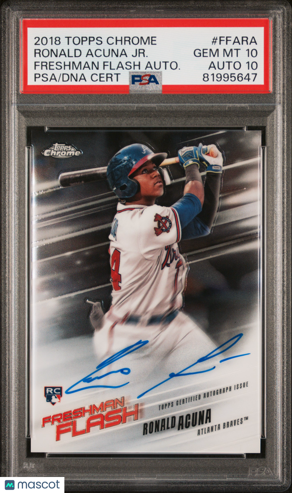 2018 Topps Chrome Freshman Flash Autographs Ronald Acuna #FFARA PSA 10