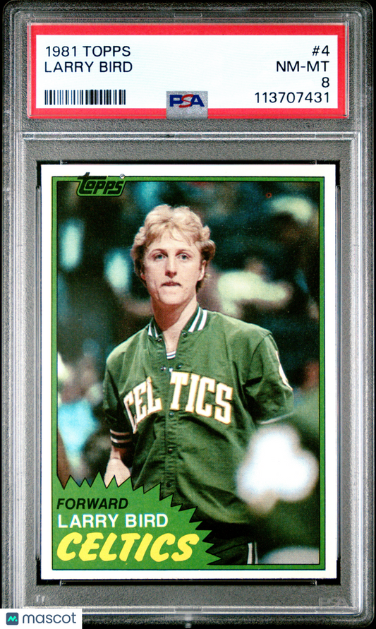 1981 Topps Basketball Larry Bird #4 PSA 8