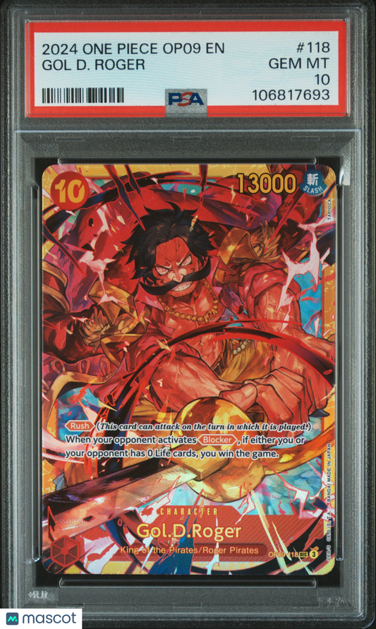 2024 One Piece Gol D. Roger Op09-Emperors In The New World #118 PSA 10