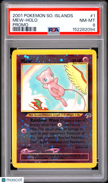 2001 Pokemon—Mew #1/18 Southern Islands—Promo Holo PSA 8