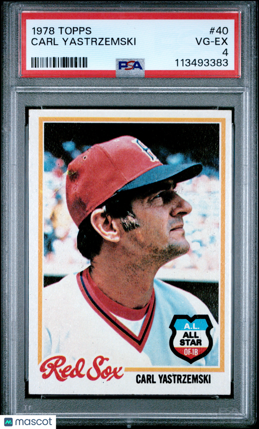 1978 Topps Baseball Carl Yastrzemski #40 PSA 4