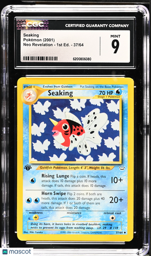 2001 Pokemon—Seaking #37/64 Neo Revelation—Uncommon Nonholo (1st Edition) CGC 9
