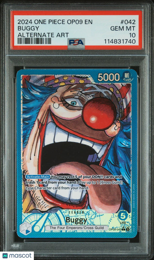 2024 One Piece Buggy OP09 #042 Alternate Art PSA 10 - Papa Joey's Collectibles
