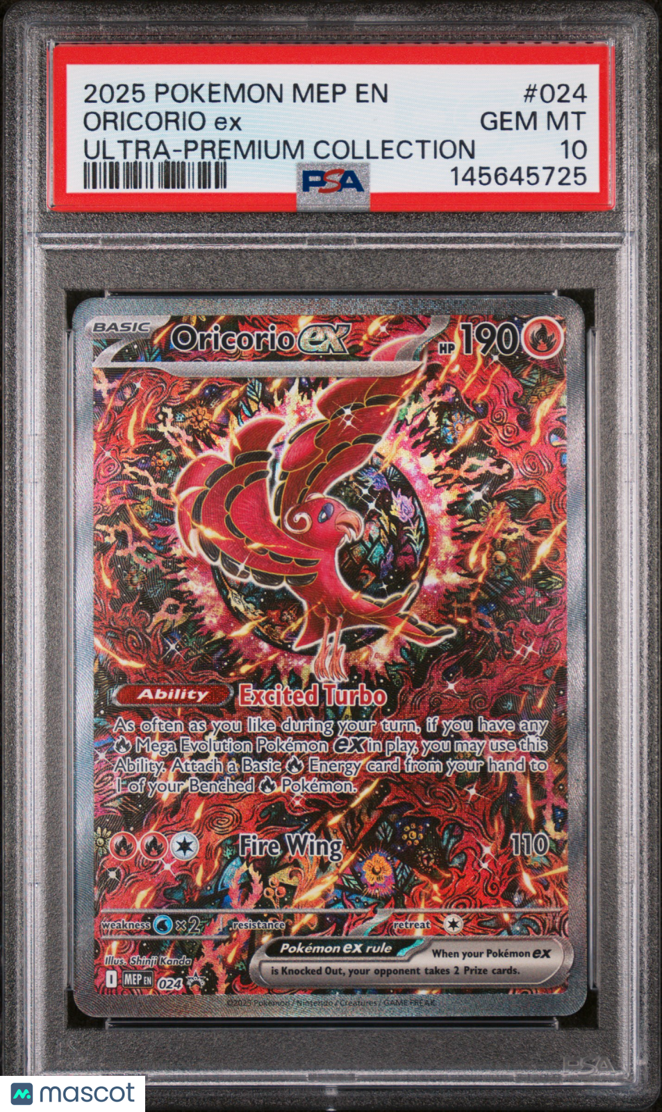2025 Pokemon—Oricorio EX #024 Mega Evolution—Black Star Promo Holo PSA 10