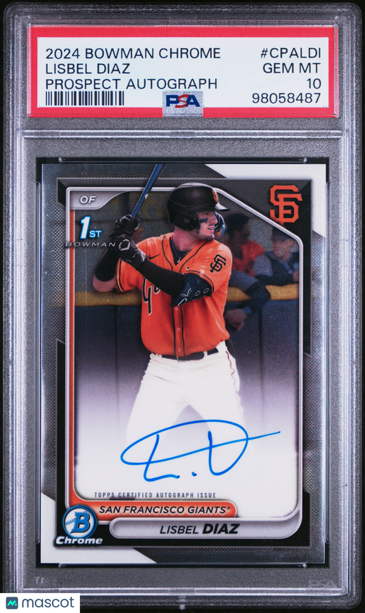 2024 Bowman Chrome Prospect Autographs Baseball Lisbel Diaz #CPALDI PSA 10