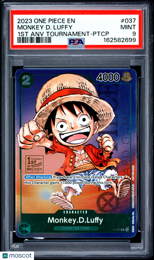 2023 One Piece—Monkey.D.Luffy (1st Anniversary Tournament) #P-037—Promo PSA 9
