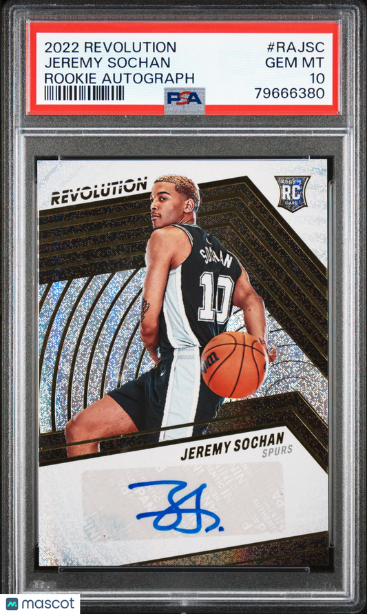 2022 Panini Revolution Rookie Autographs Basketball Jeremy Sochan #RAJSC PSA 10 - Papa Joey's Collectibles