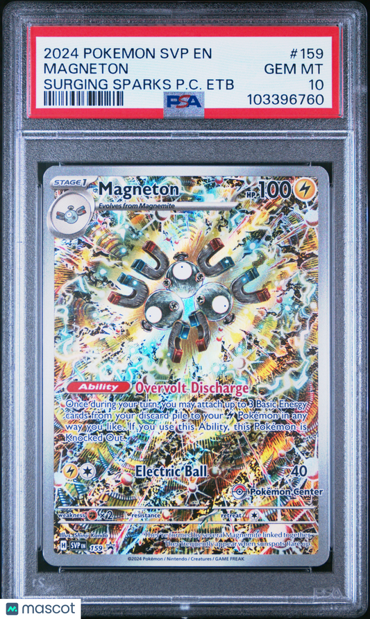 2024 Pokemon TCG Magneton Black Star Promo #159 Pokemon Center PSA 10
