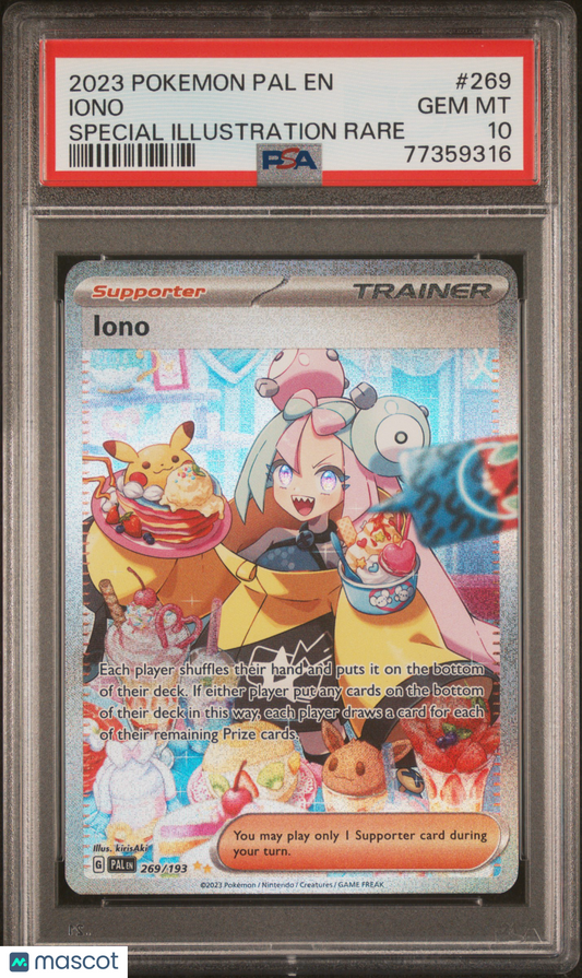 —Iono #269 2023 Pokemon Pal EN-Paldea Evolved— Special Illustration Rare PSA 10