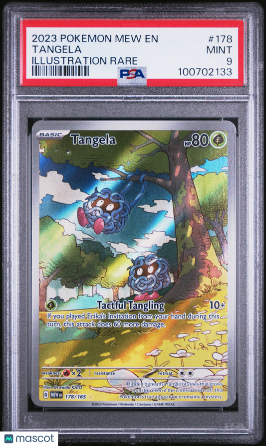 Tangela 2023 Pokemon Mew EN-151 #178 Illustration Rare PSA 9