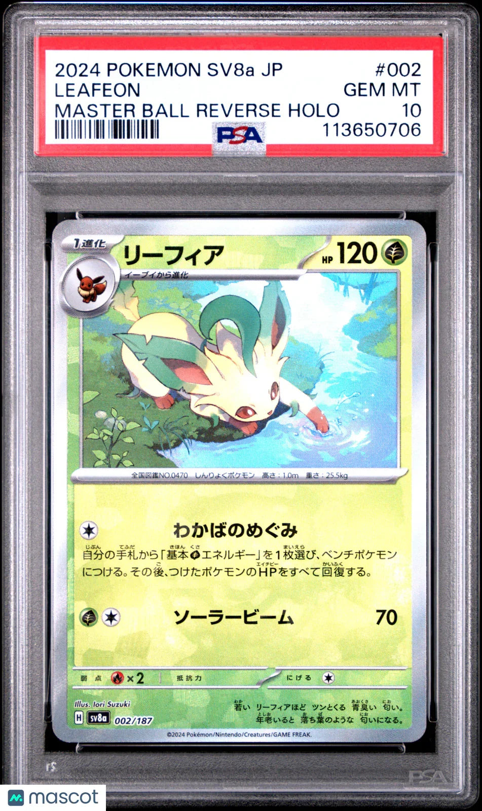 2024 Pokemon Leafeon Terastal Fest EX #002 Japanese MasterBall Holo PSA 10 - Papa Joey's Collectibles