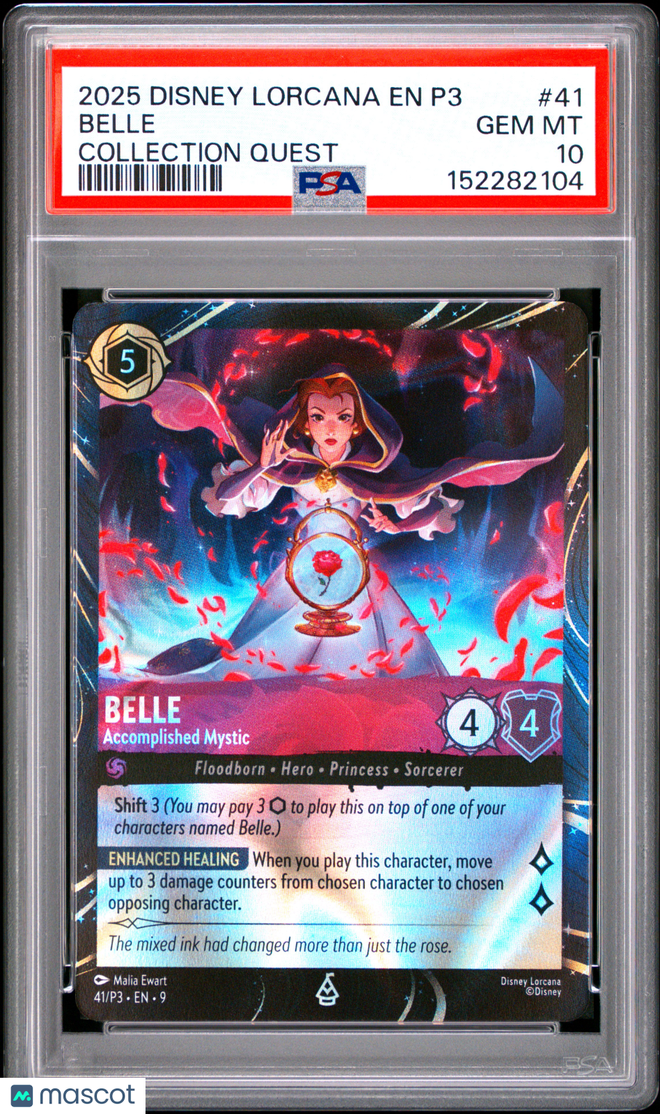 2025 Disney Lorcana—Belle - Accomplished Mystic #41 Promo 3—Special Foil PSA 10