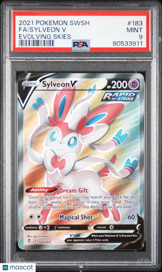 2021 Pokemon Sylveon V Evolving Skies #183 Evolving Skies PSA 9