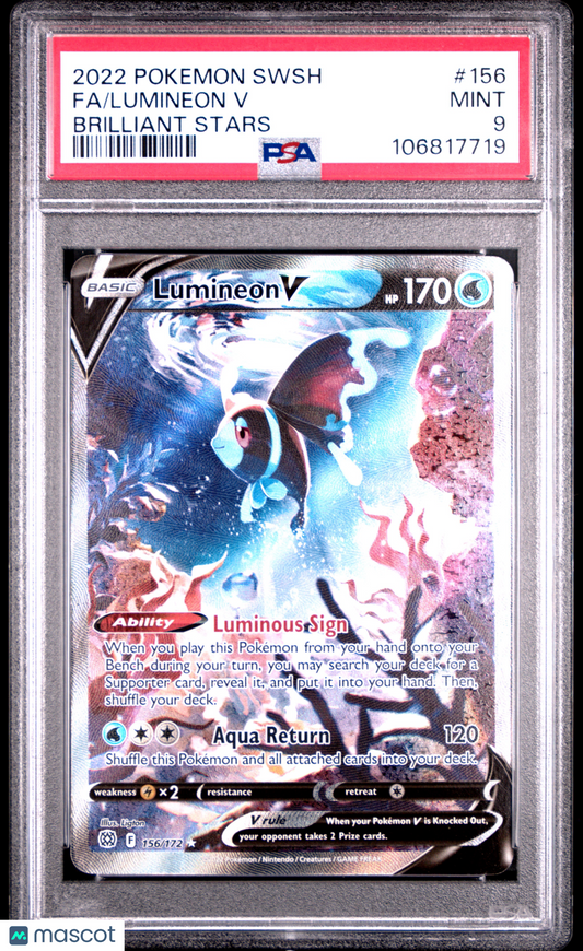 Pokemon TCG Lumineon V Fa 2022 Pokemon Sword & Shield Brilliant Stars PSA 9
