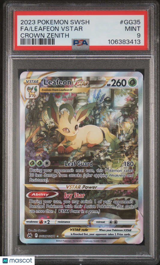 2023 Pokemon TCG Leafeon Vstar Crown Zenith #GG35 Crown Zenith PSA 9