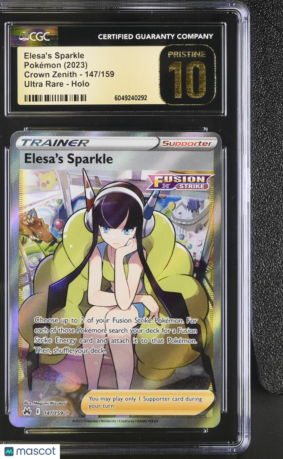 2023 Pokemon—Elesa's Sparkle (Full Art) #147/159 Crown Zenith—UR Foil CGC 10