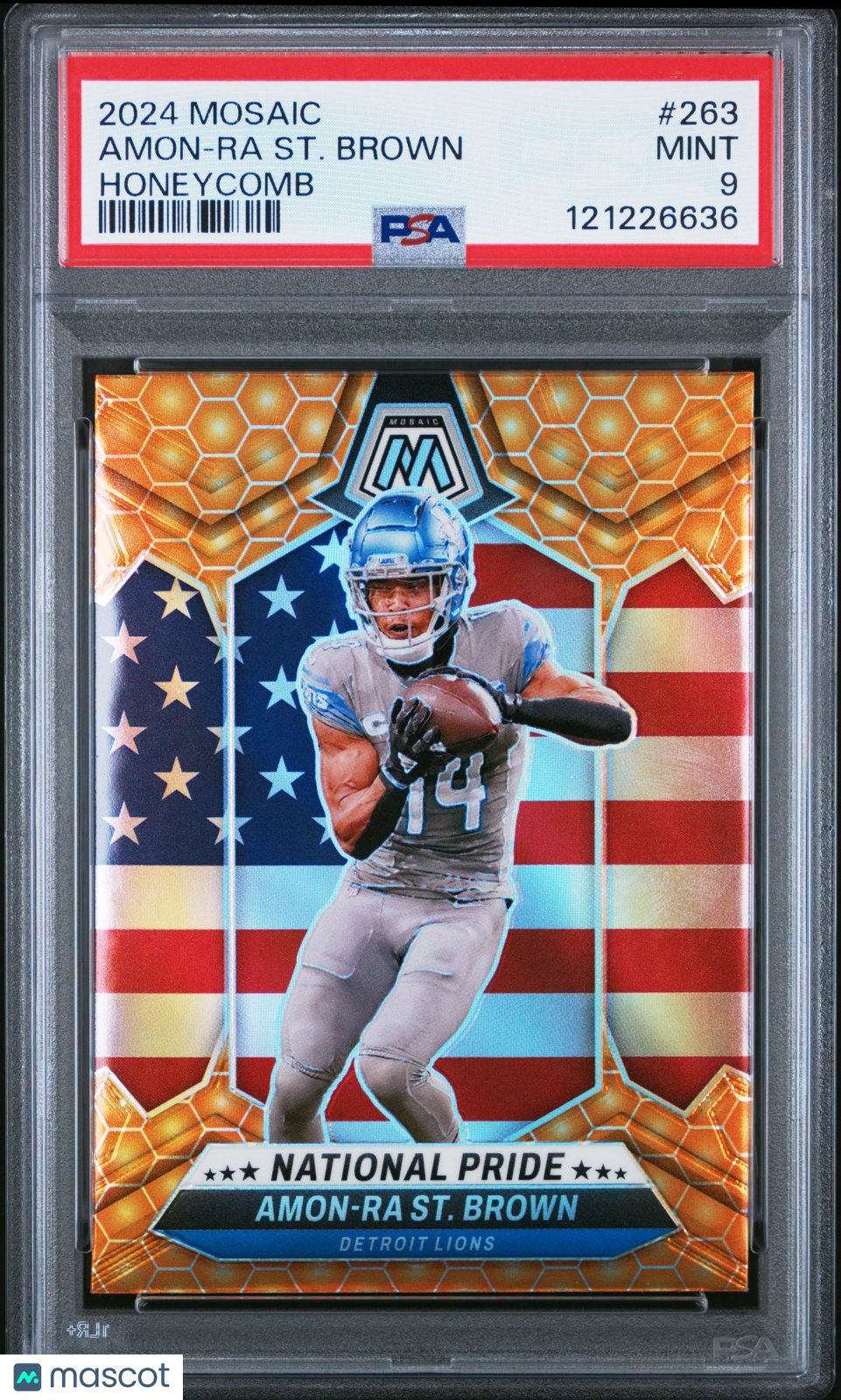 2024 Panini Mosaic —Amon-Ra ST. Brown #263 Honeycomb National Pride —PSA 9