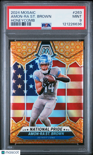 2024 Panini Mosaic —Amon-Ra ST. Brown #263 Honeycomb National Pride —PSA 9