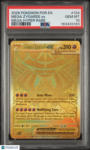 2026 Pokemon—Mega Zygarde EX #124 Perfect Order—Hyper Rare Gold PSA 10
