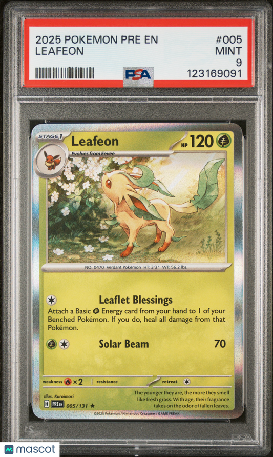 Leafeon 2025 Pokemon Pre EN-Prismatic Evolutions #005 PSA 9