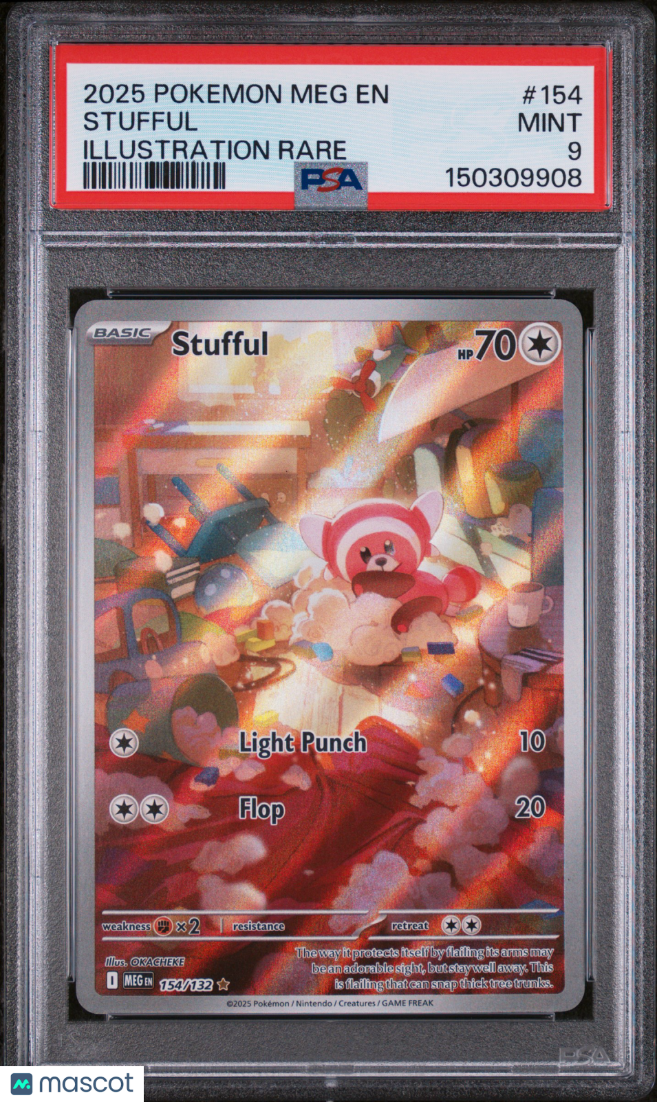 2025 Pokemon—Stufful #154 Mega Evolution—Illustration Rare PSA 9