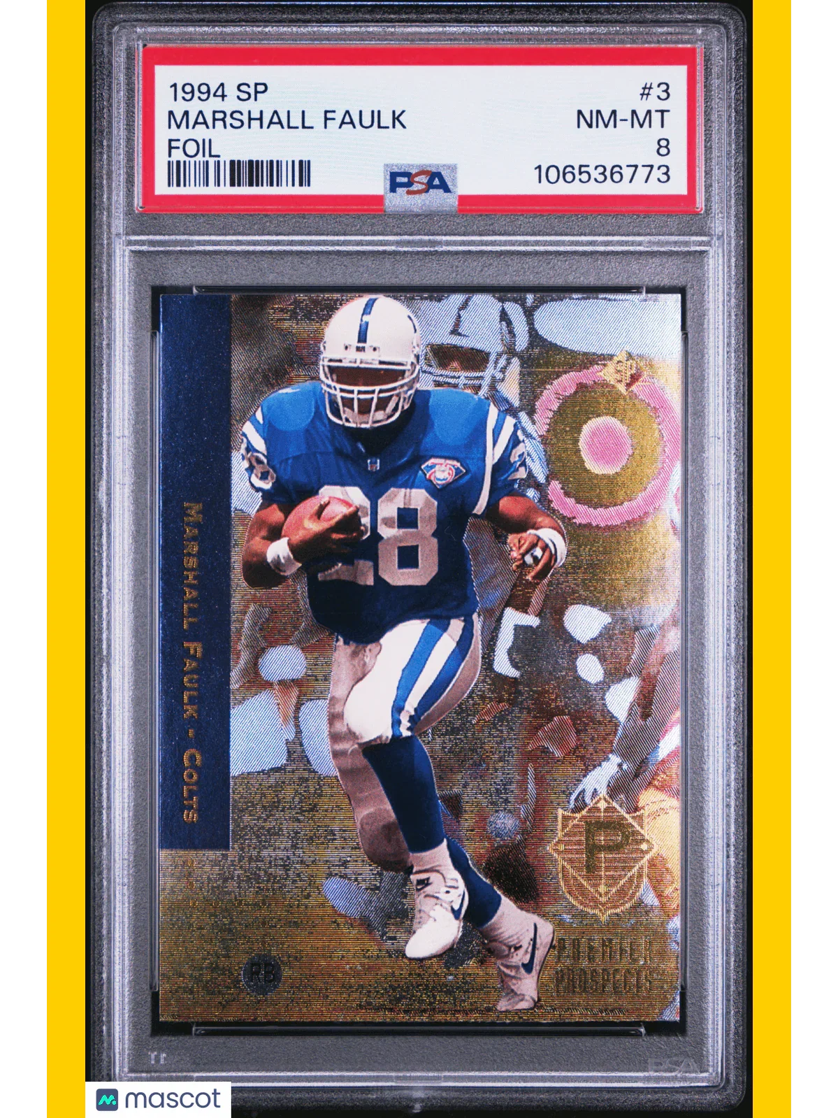 1994 SP Football Marshall Faulk Foil #3 PSA 8 - Papa Joey's Collectibles