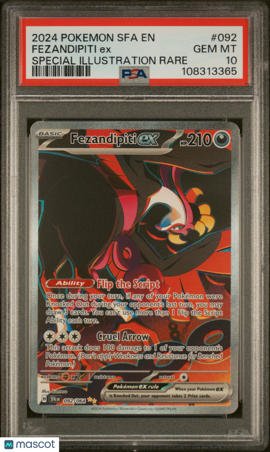 2024 Pokemon Fezandipiti EX Shrouded Fable #092 SIR PSA 10