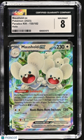 2023 Pokemon—Maushold ex #155/182 Paradox Rift—Double Rare Holo CGC 8