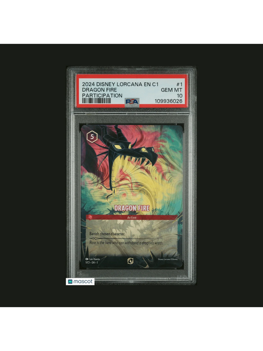 Dragon Fire 2024 Disney Lorcana EN C1-Lorcana Challenge Promo #1 PSA 10 - Papa Joey's Collectibles