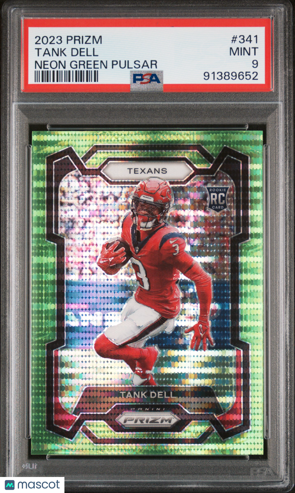 2023 Panini Prizm Football Tank Dell Neon Green Pulsar #341 PSA 9