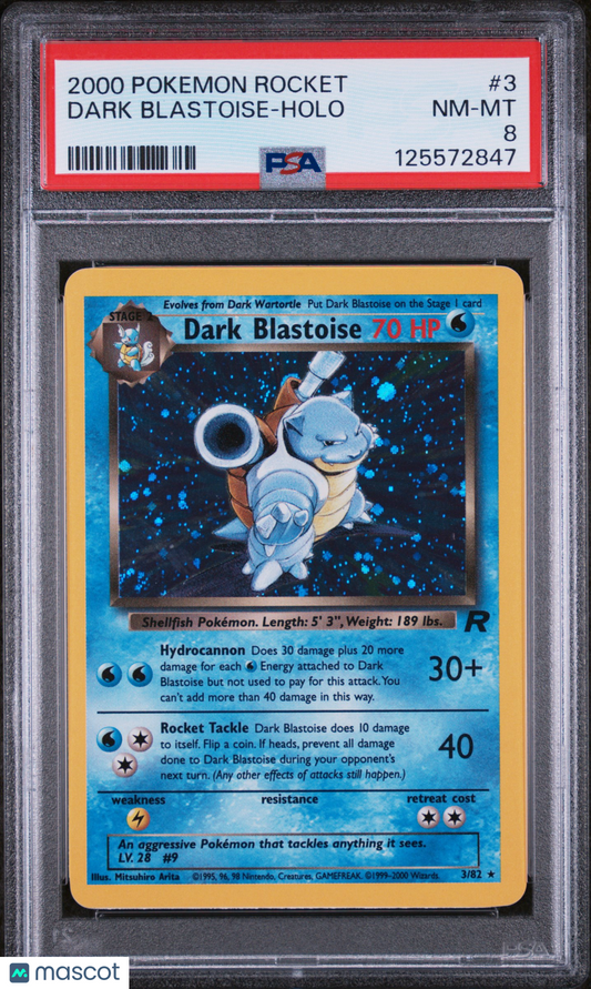 2000 Pokemon Rocket Dark Blastoise Rocket #3 PSA 8