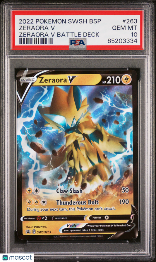 Zeraora V 2022 Pokemon Swsh Black Star Promo #263 Zeraora V Battle Deck PSA 10