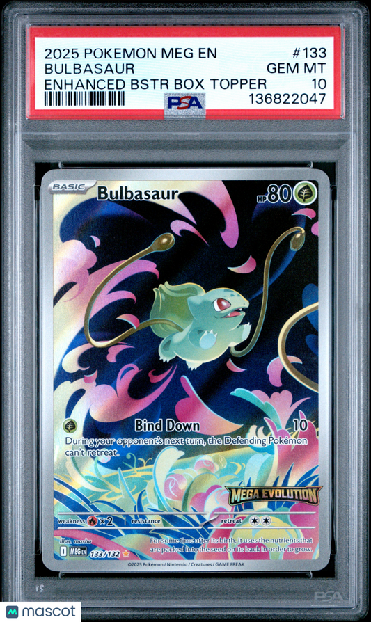 —Bulbasaur #133 2025 Pokemon Meg EN-Mega Evolution— PSA 10