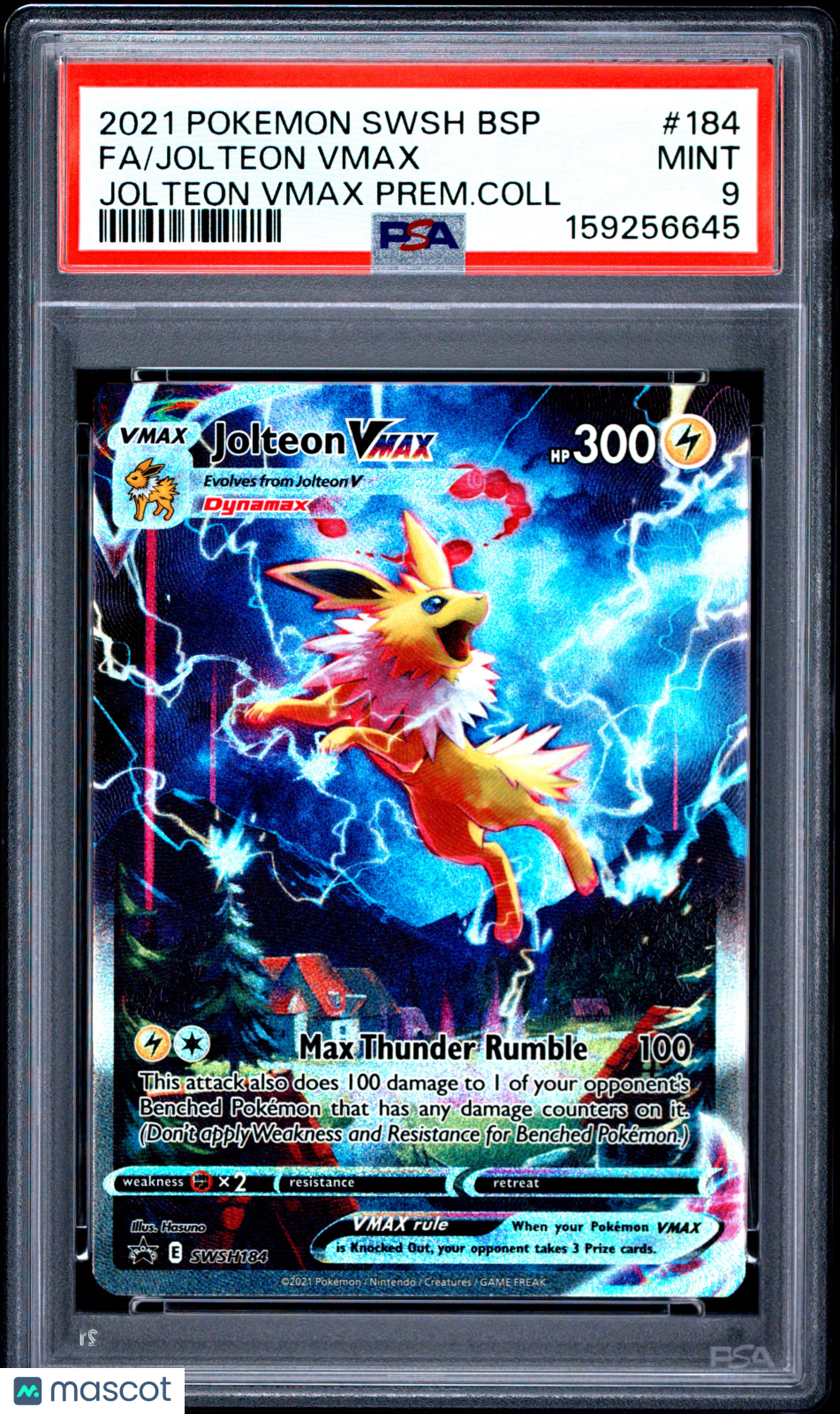 2021 Pokemon—Jolteon VMAX #184 Sword & Shield Promo—Black Star Promo PSA 9