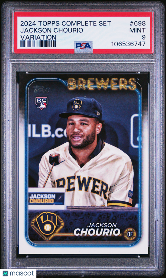 2024 Topps Complete Set Baseball Jackson Chourio Variation #698 PSA 9