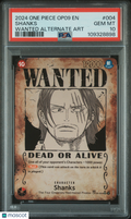 2024 One Piece TCG—Shanks #004 One Piece Op09—SR Holo PSA 10